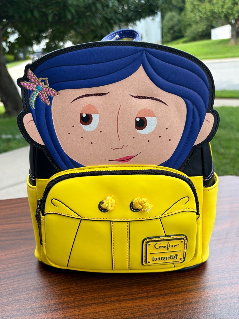Loungefly Coraline Raincoat Cosplay Mini Backpack Entertainment Earth Exclusive